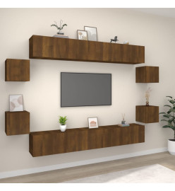 Ensemble de meubles TV 8 pcs Chêne marron Bois d'ingénierie