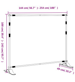 Supports de toile de fond 2 pcs noir 254x243 cm acier