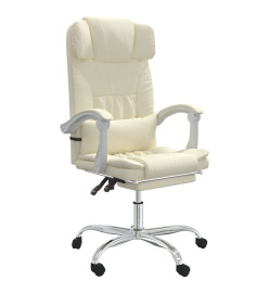 Fauteuil de massage inclinable de bureau Crème Similicuir