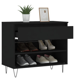 Armoire à chaussures Noir 70x36x60 cm Bois d'ingénierie