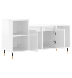 Meuble TV Blanc brillant 100x35x55 cm Bois d'ingénierie