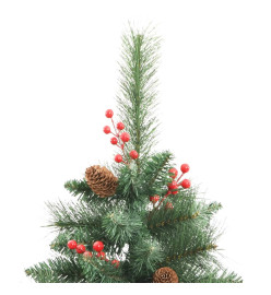 Sapin de Noël artificiel avec pommes de pin et baies 210 cm