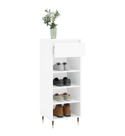 Armoire à chaussures Blanc brillant 40x36x105cm Bois ingénierie