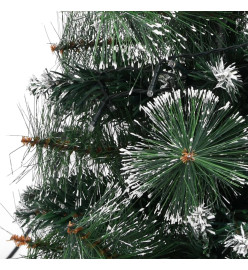 Sapin de Noël artificiel pré-éclairé et supports vert 60 cm PVC