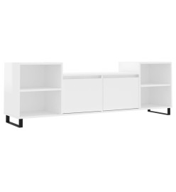 Meuble TV Blanc brillant 160x35x55 cm Bois d'ingénierie