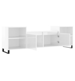 Meuble TV Blanc brillant 160x35x55 cm Bois d'ingénierie