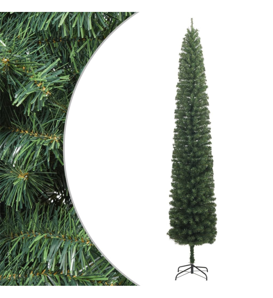 Sapin de Noël mince avec support 210 cm PVC