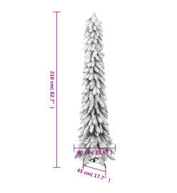 Sapin de Noël artificiel pré-éclairé avec 130 LED/neige floquée