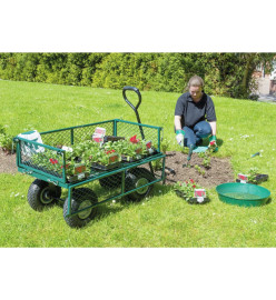 Draper Tools Chariot de jardin maille Acier 86,5x46,5x21 cm Vert/noir