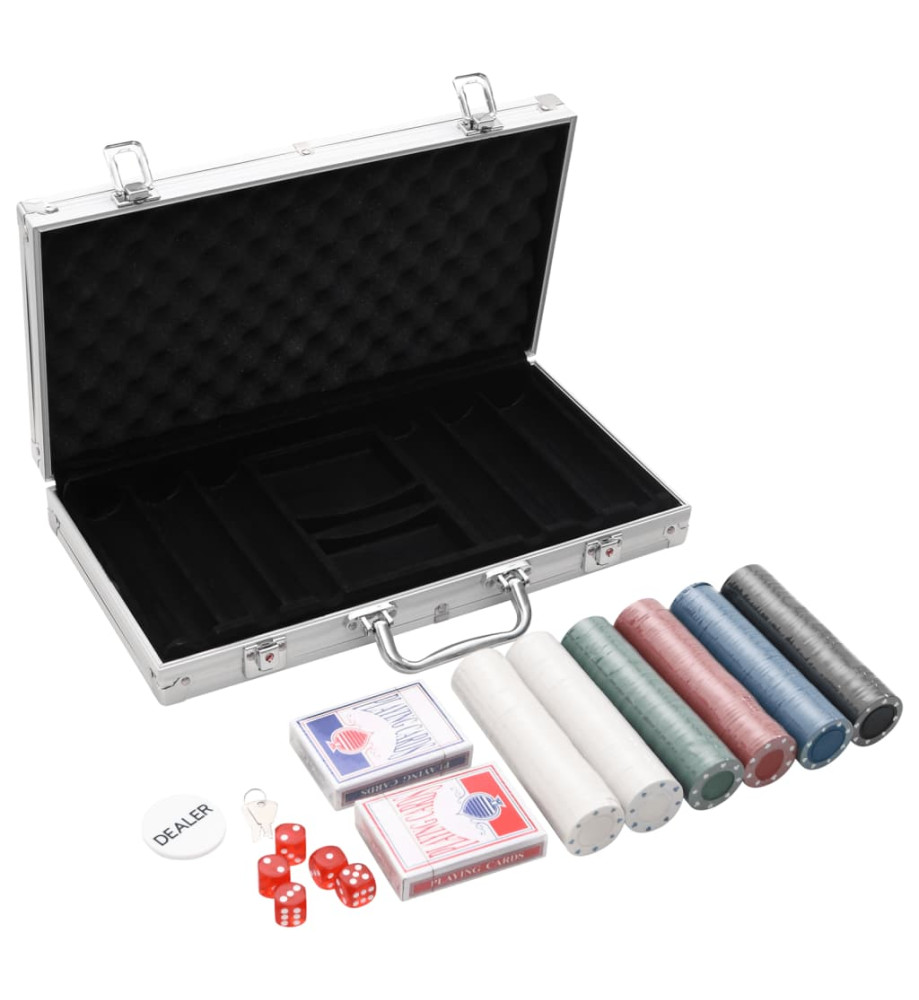 Jeu de jetons de poker 300 pcs 4 g