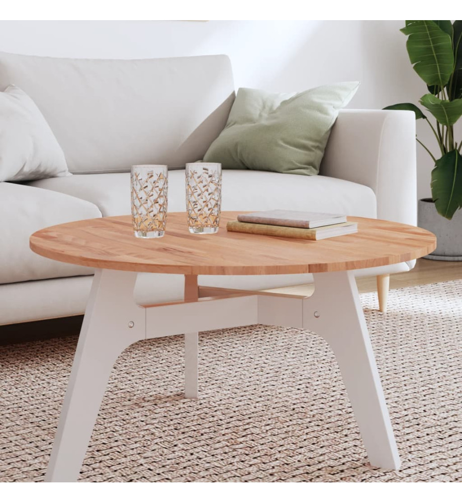 Dessus de table Ø80x1,5 cm rond bois massif de hêtre