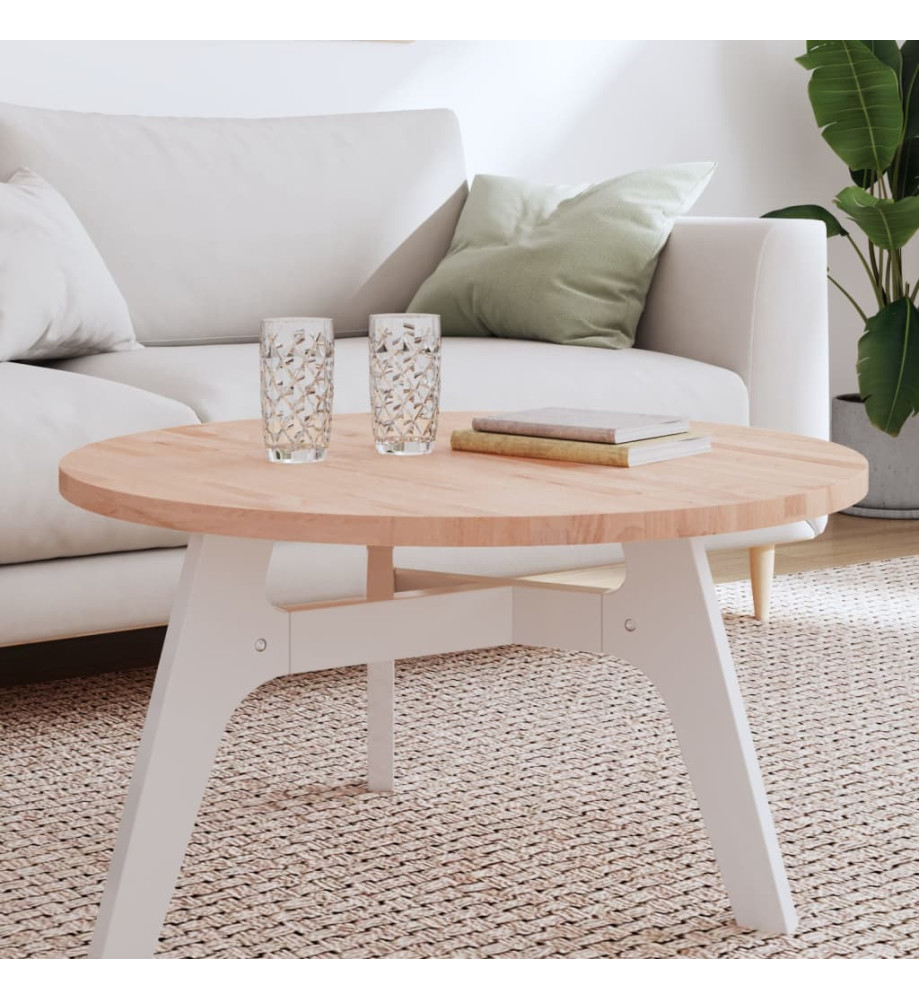 Dessus de table Ø80x2,5 cm rond bois massif de hêtre