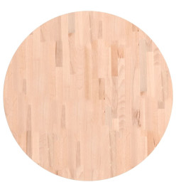 Dessus de table Ø80x2,5 cm rond bois massif de hêtre