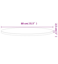 Dessus de table Ø80x2,5 cm rond bois massif de hêtre