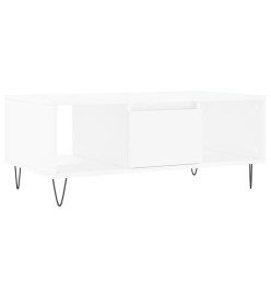 Table basse Blanc 90x50x36,5 cm Bois d'ingénierie