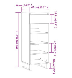 Armoire à chaussures Blanc 40x36x105 cm Bois d'ingénierie