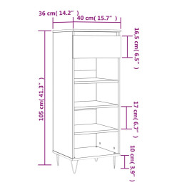 Armoire à chaussures Chêne sonoma 40x36x105cm Bois d'ingénierie