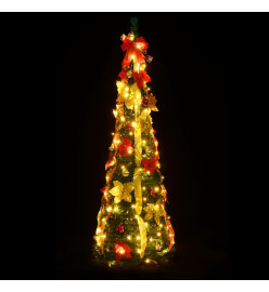 Sapin de Noël artificiel escamotable 50 LED vert 120 cm