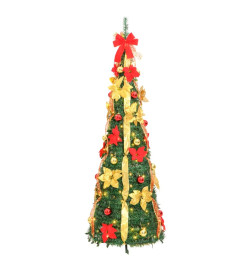 Sapin de Noël artificiel escamotable 50 LED vert 120 cm