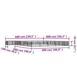 Parc pour chien 24panneaux Noir 100x50cm Acier enduit de poudre