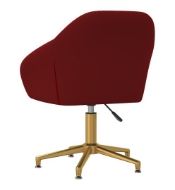 Chaises à manger pivotantes lot de 6 rouge bordeaux velours