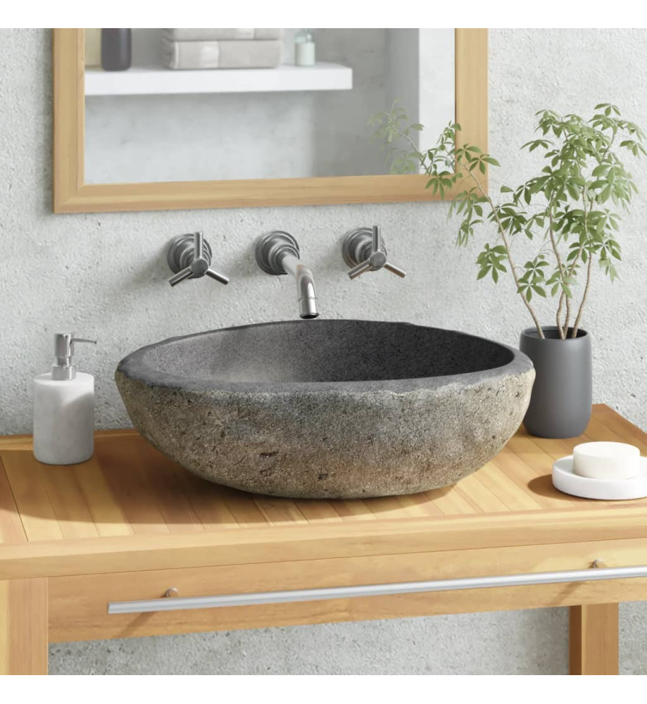 Lavabo en pierre de rivière Ovale 29-38 cm