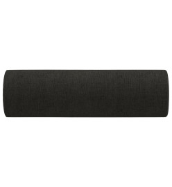 Coussins décoratifs 2 pcs Noir Ø15x50 cm Tissu