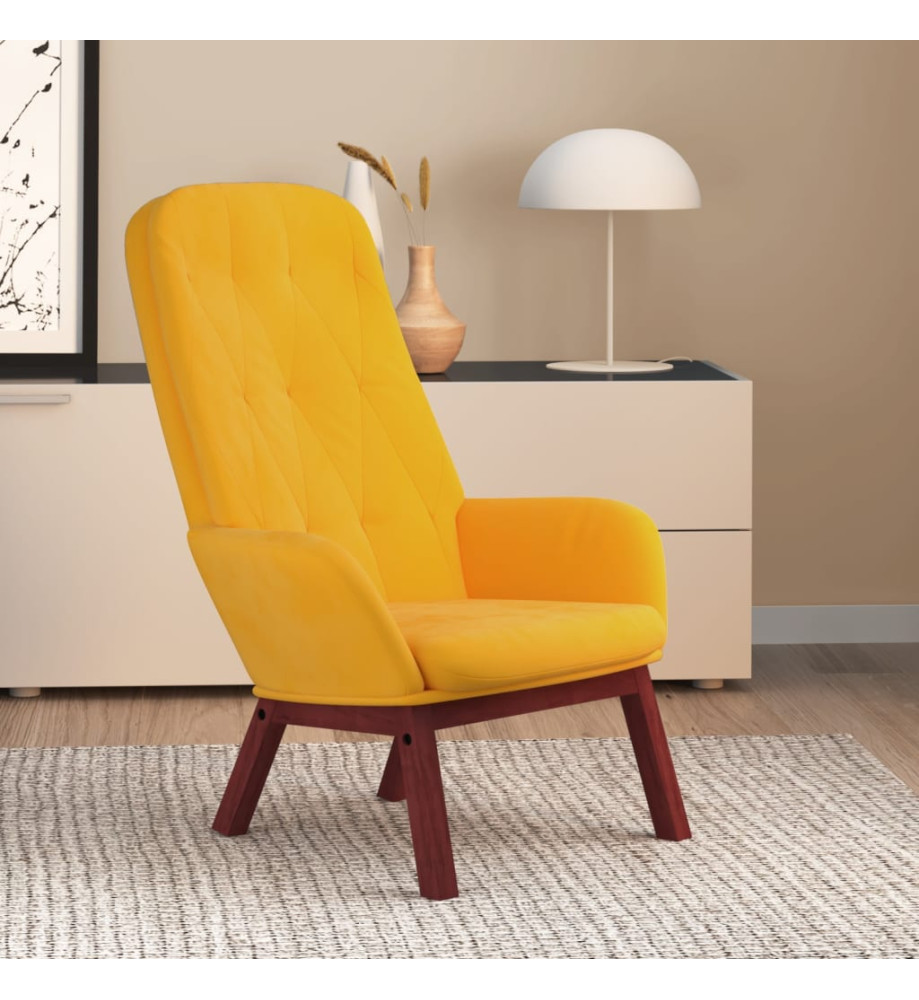 Chaise de relaxation Jaune moutarde Velours