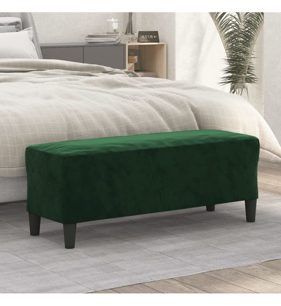 Banc Vert foncé 100x35x41 cm Velours