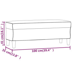 Banc Vert foncé 100x35x41 cm Velours