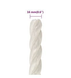 Corde de travail Blanc 16 mm 250 m polypropylène