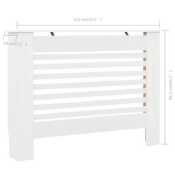 Cache-radiateur Blanc 112x19x81,5 cm MDF