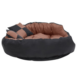 Coussin réversible lavable de chien Noir et marron 110x80x23 cm