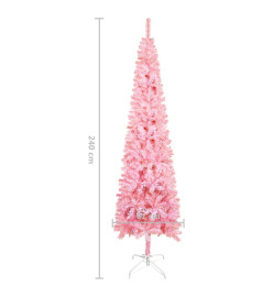 Sapin de Noël étroit Rose 240 cm