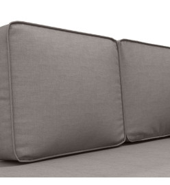 Chaise longue avec coussins et traversin taupe tissu