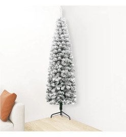 Demi sapin de Noël artificiel mince avec neige floquée 120 cm