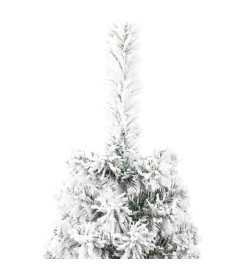 Demi sapin de Noël artificiel mince avec neige floquée 120 cm