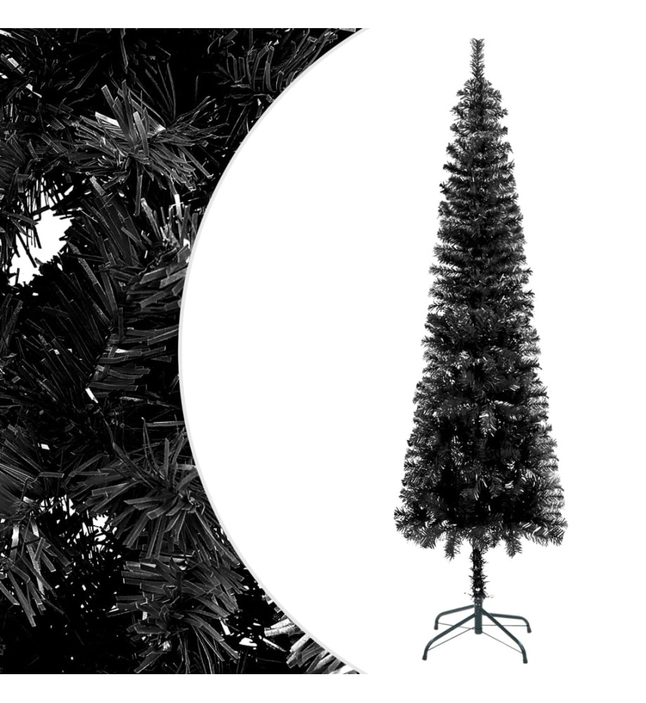 Sapin de Noël étroit Noir 240 cm