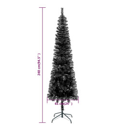 Sapin de Noël étroit Noir 240 cm