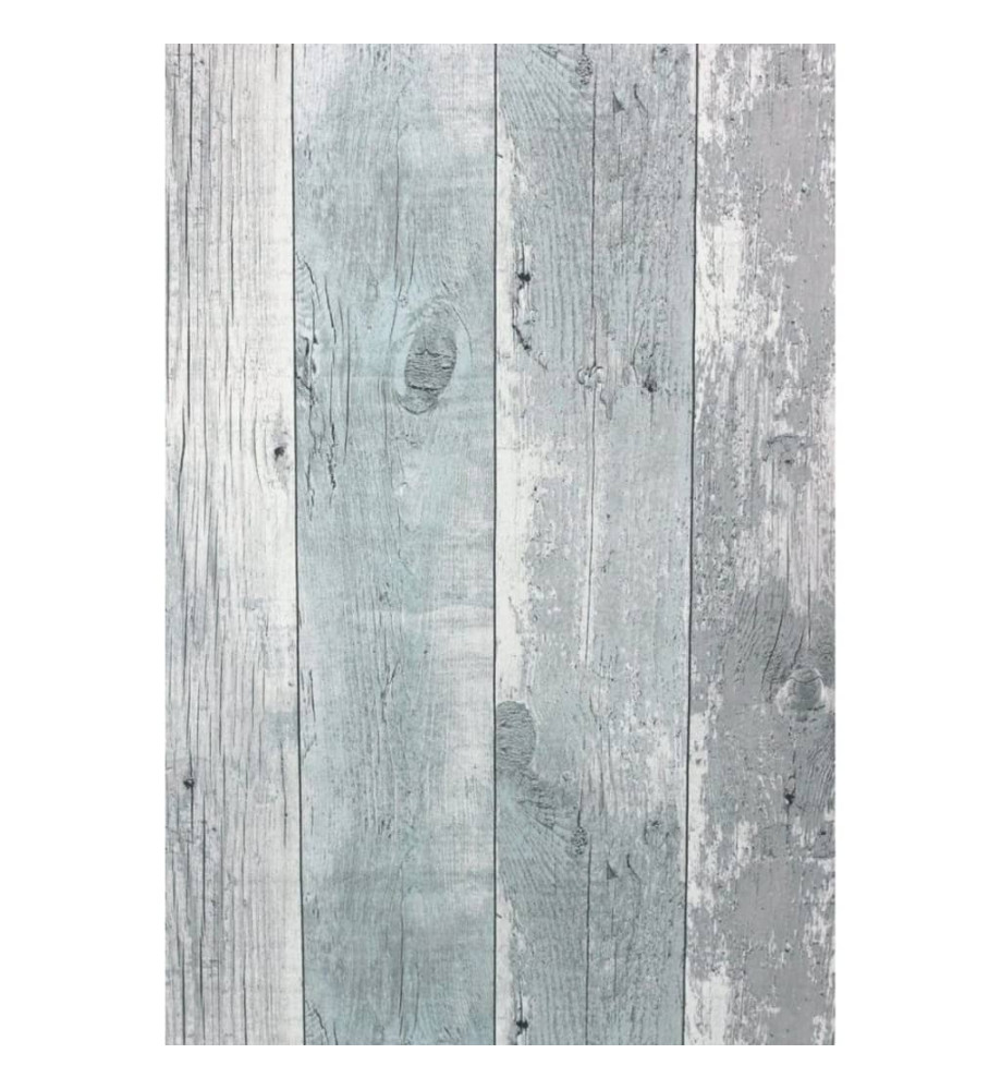 Topchic Papier peint Wooden Planks Gris et bleu