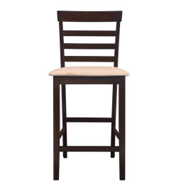 Chaises de bar lot de 2 marron tissu