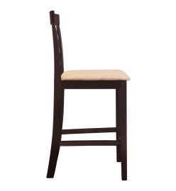 Chaises de bar lot de 2 marron tissu