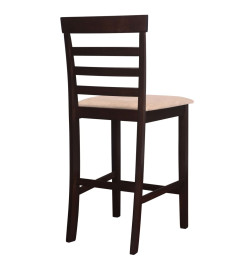 Chaises de bar lot de 2 marron tissu