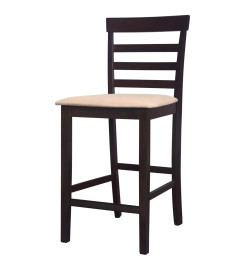 Chaises de bar lot de 2 marron tissu