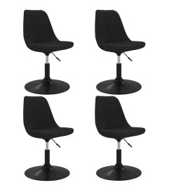 Chaises à dîner pivotantes 4 pcs Noir Velours