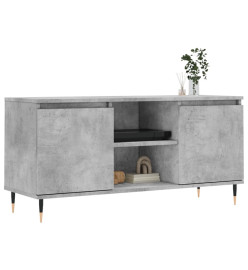 Meuble TV gris béton 104x35x50 cm bois d'ingénierie