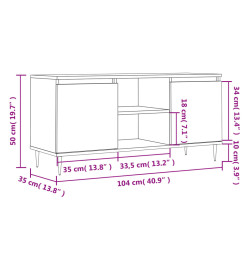 Meuble TV gris béton 104x35x50 cm bois d'ingénierie