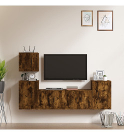 Ensemble de meubles TV 5 pcs Chêne fumé Bois d'ingénierie