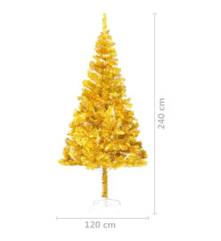 Sapin de Noël artificiel avec support Doré 240 cm PET