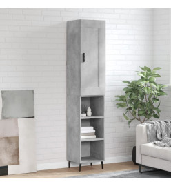 Buffet haut Gris béton 34,5x34x180 cm Bois d'ingénierie